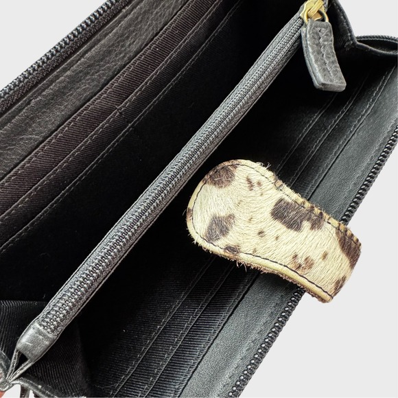 Myra Bag Propel black and white speckled cowhide wallet Western Boho Country - Picture 4 of 4